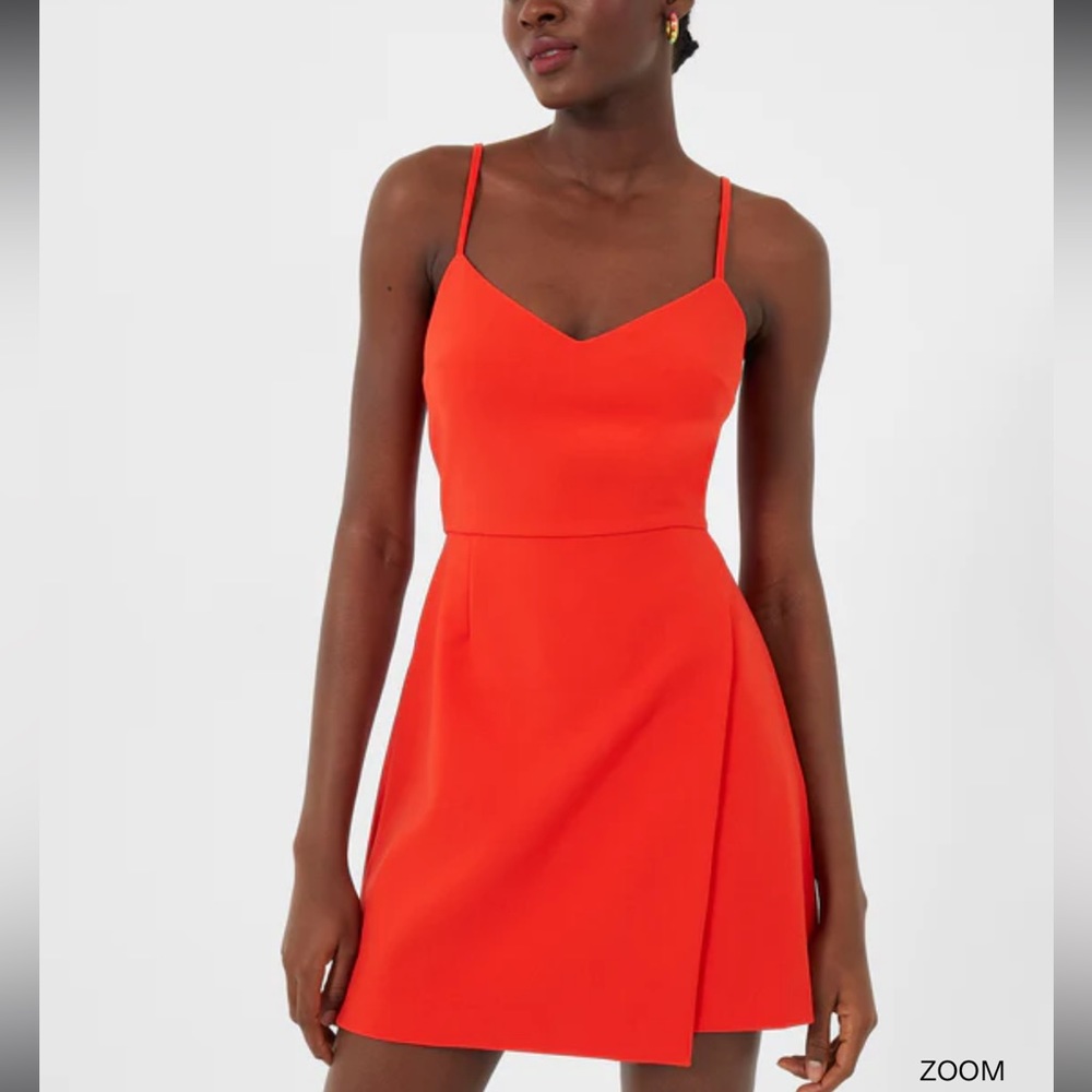 NWOT French Connection Whisper Envelope Front Dress in Flame size 4 (xs)